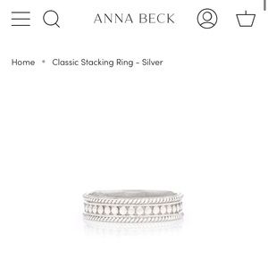 Anna Beck Classic Stacking Ring; Sterling Silver